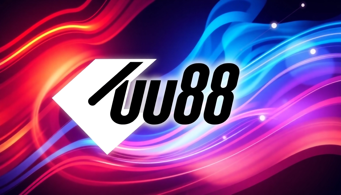 Dynamic UU88 branding graphic emphasizing security and innovation for online platforms, highlighting trust and modernity.
