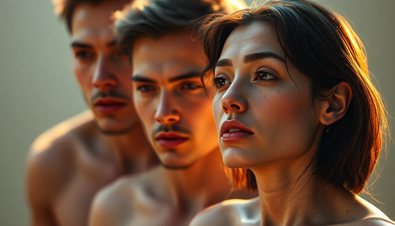 Close-up of hyper-realistic NSFW AI generated scene, showcasing detailed textures and expressive facial features for enhanced emotional impact, emphasizing nsfw ai.