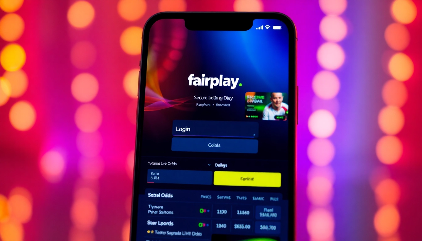 Quick fairplay login screen showcasing a secure, user-friendly interface with live betting options and vibrant visuals for easy access.
