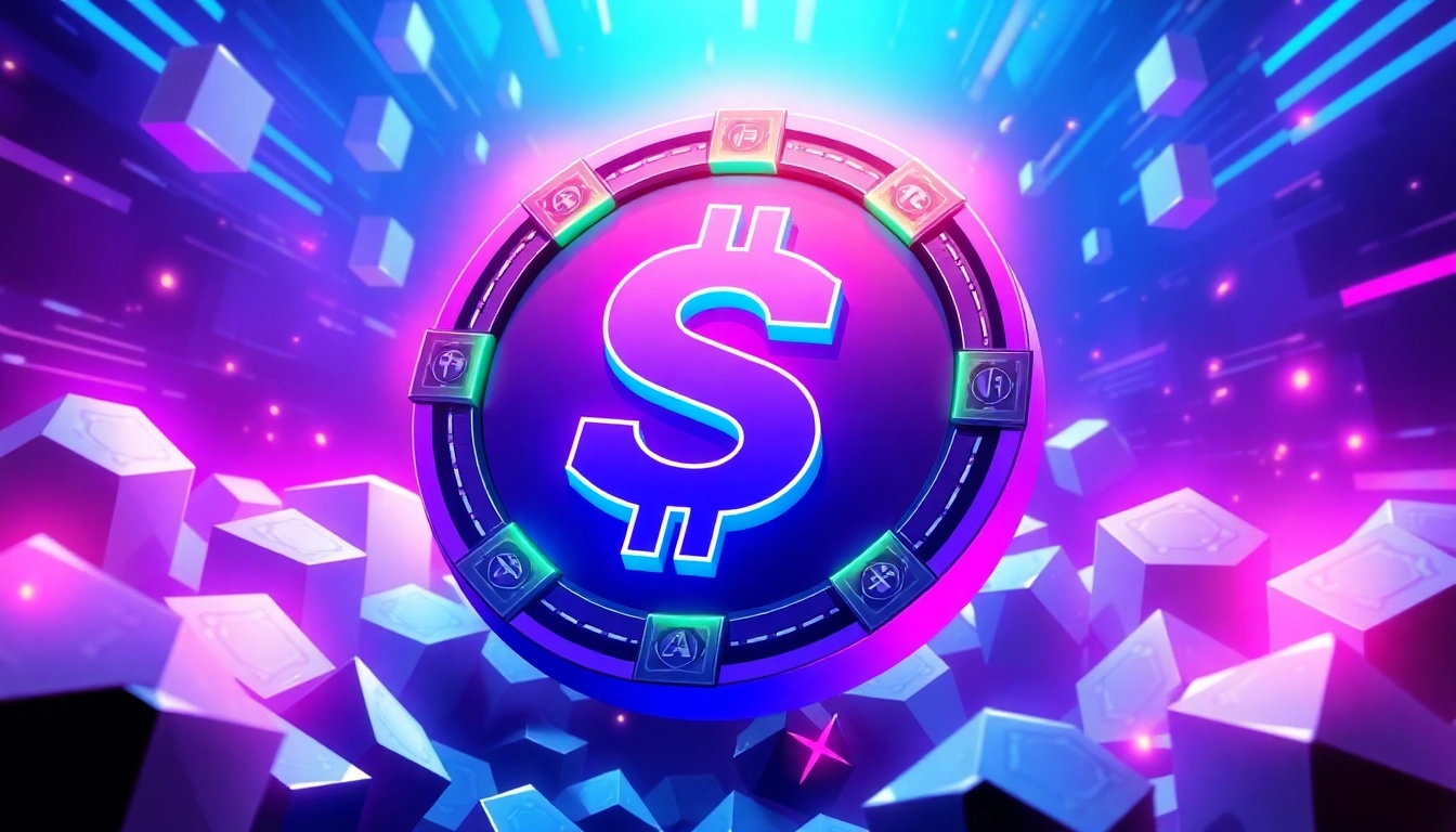 The APORK Token logo displayed on a futuristic blockchain interface with staking and GambleFi