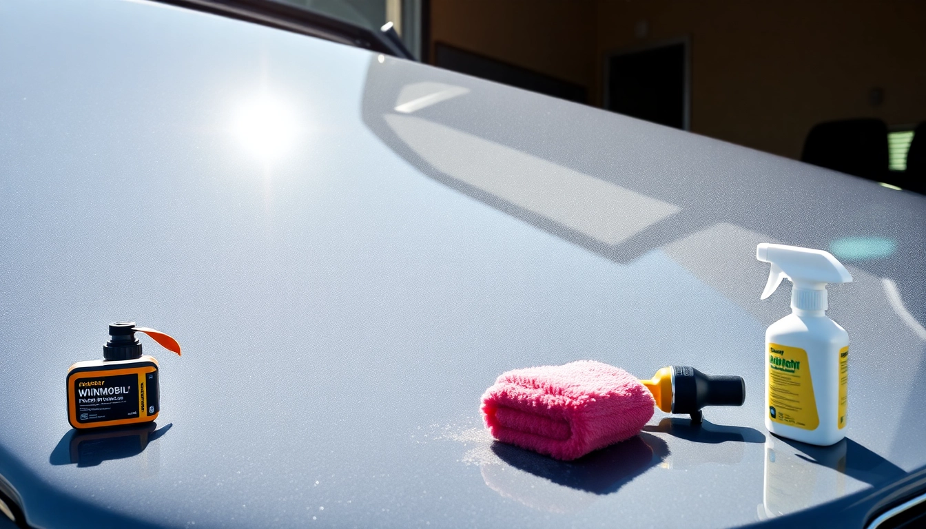 Showcase of a well-polished Wohnmobil with a glossy surface and visible protective coating,