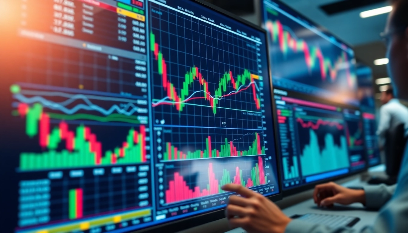 Trading view platform showcasing real-time market charts and trading analysis tools for investors